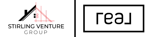 SVG plus Real Broker_1200x300_TB_Website Footer Stirling Venture Group and Real Broker Logo Branding